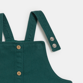 فستان سالوبيت أخضر من الدنيم للفتيات الرضع